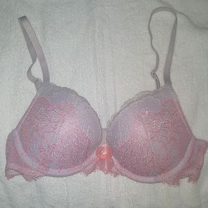 Victoria's Secret Lavender and Pink Lace Push-Up Bra